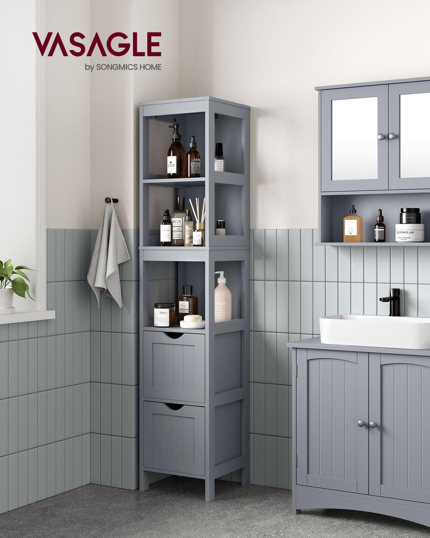 Bathroom Floor Cabinet with 2 Drawers FredCo