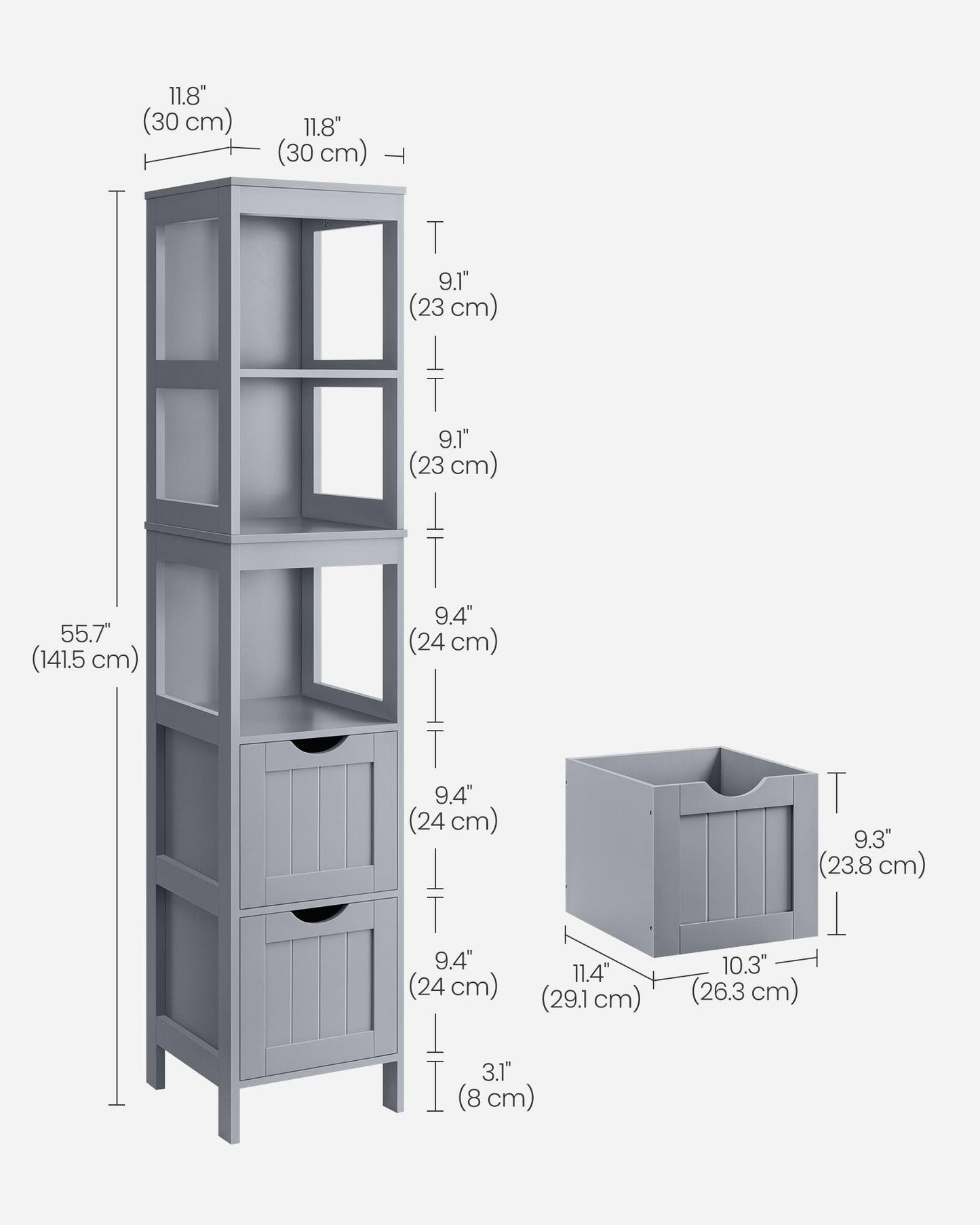 Bathroom Floor Cabinet with 2 Drawers FredCo