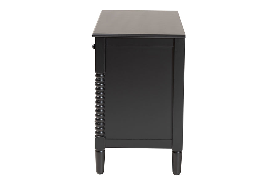 Baxton Studio Braith Farmhouse Black Spindle Wood 7-Drawer Dresser FredCo