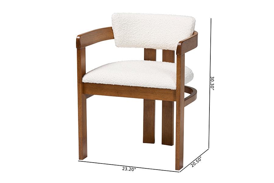 Baxton Studio Carice Modern Cream Boucle Dining Chair FredCo