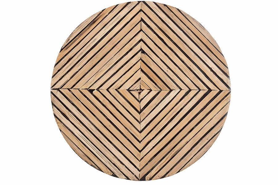 Baxton Studio Devika Modern Bohemian Two-Tone Natural and Dark Brown Bamboo End Table FredCo