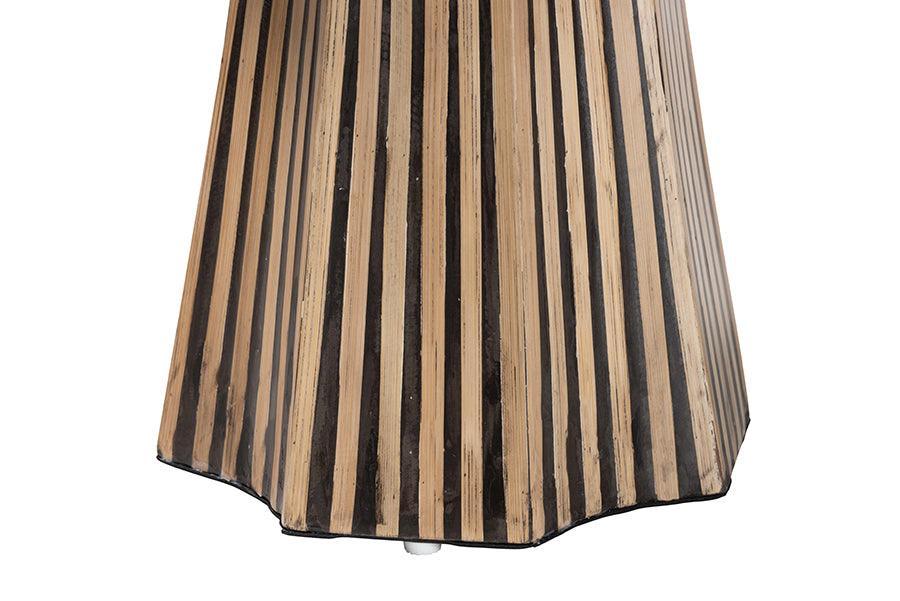 Baxton Studio Devika Modern Bohemian Two-Tone Natural and Dark Brown Bamboo End Table FredCo