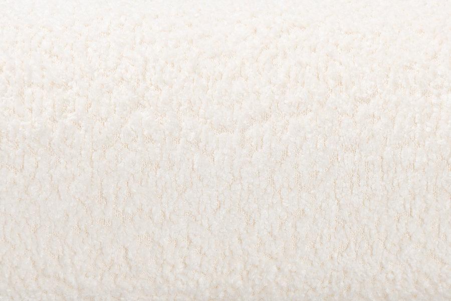 Baxton Studio Eladio Modern Luxe Ivory Boucle Fabric Queen Size Bed FredCo