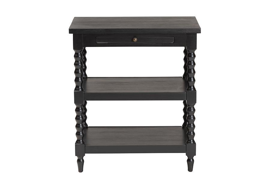 Baxton Studio Imogene Retro-Modern Black Wood End Table FredCo