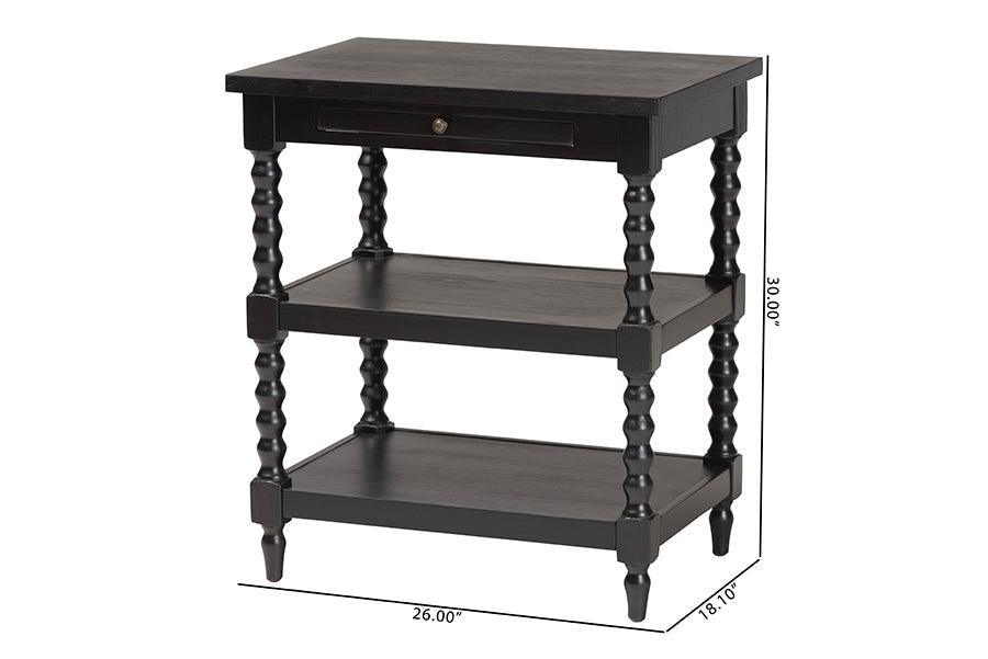 Baxton Studio Imogene Retro-Modern Black Wood End Table FredCo