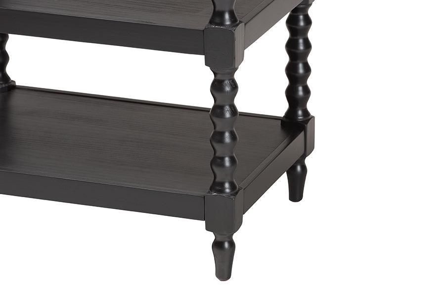 Baxton Studio Imogene Retro-Modern Black Wood End Table FredCo