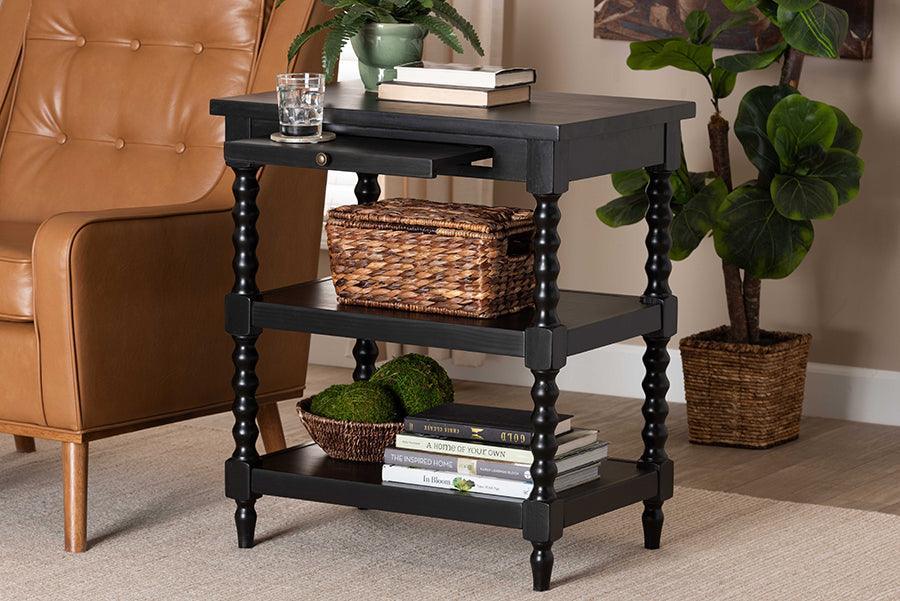Baxton Studio Imogene Retro-Modern Black Wood End Table FredCo