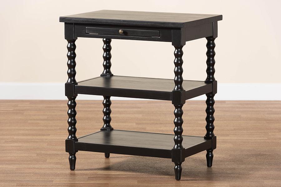 Baxton Studio Imogene Retro-Modern Black Wood End Table FredCo