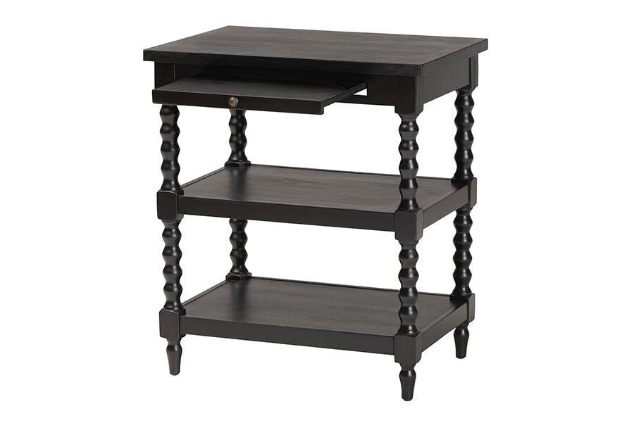 Baxton Studio Imogene Retro-Modern Black Wood End Table FredCo
