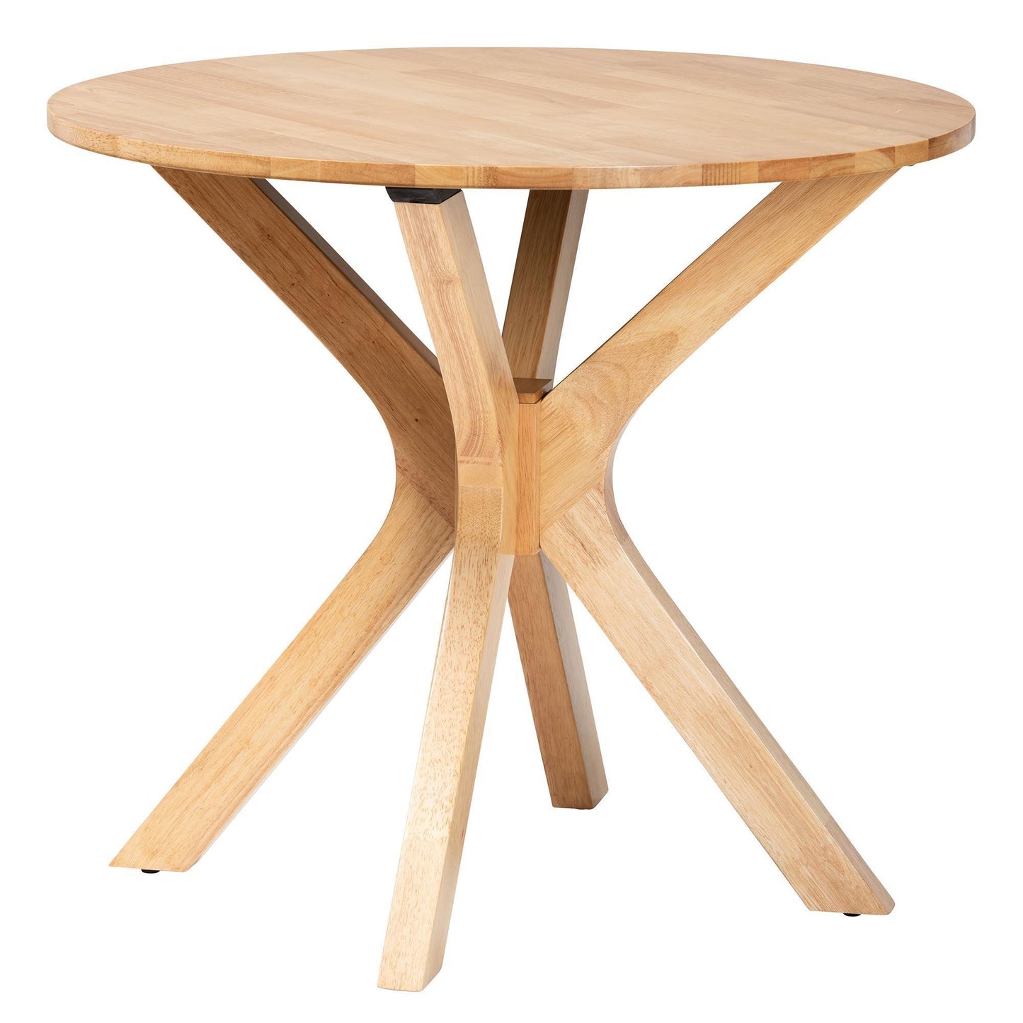 Baxton Studio Kenji Modern Natural Brown Finished Wood 34-Inch-Wide Round Wood Dining Table FredCo