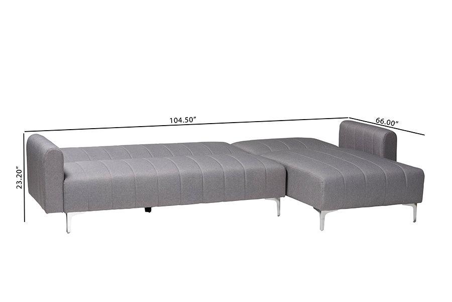 Baxton Studio Lanoma Contemporary Slate Grey Fabric Upholstered Convertible Sleeper Sofa FredCo