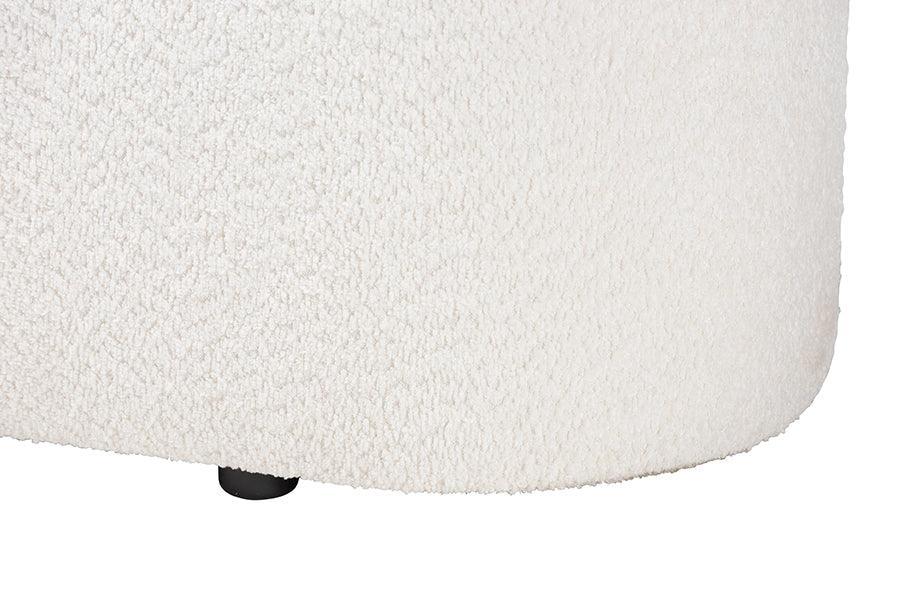 Baxton Studio Lavina Modern White Teddy-Bear Fabric Storage Bench FredCo