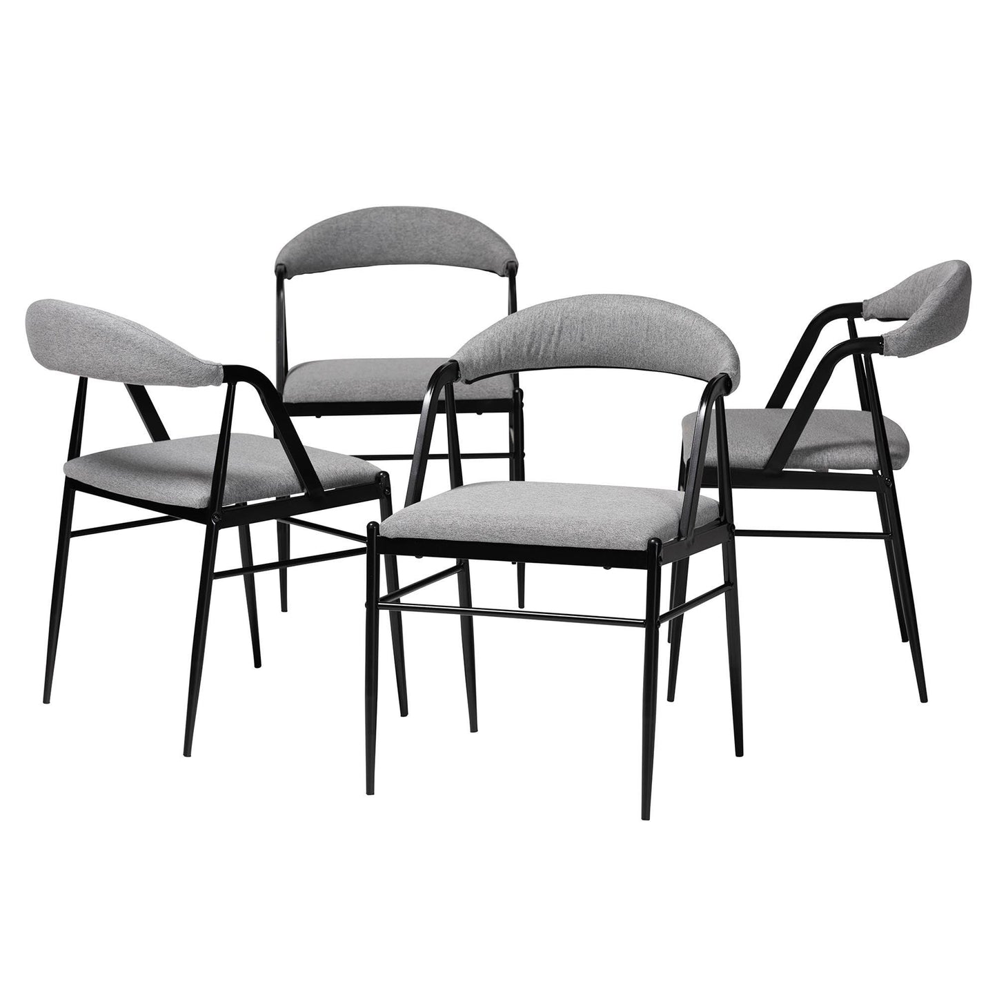 Baxton Studio Orrin Modern Industrial Grey Fabric and Metal Dining Chair FredCo