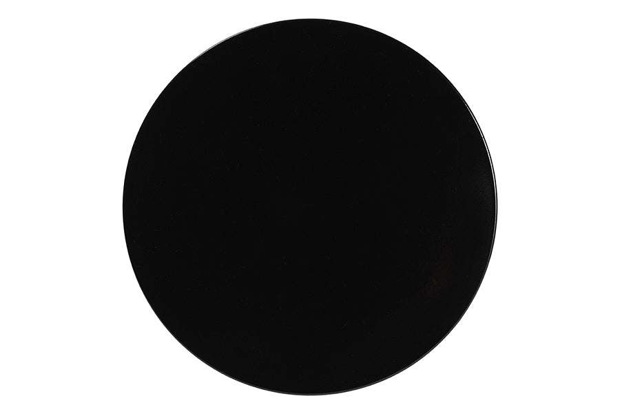 Baxton Studio Ulmer Metal Scalloped Side Table - Modern Round Accent Table for Indoor or Semi-Outdoor Use, Black FredCo