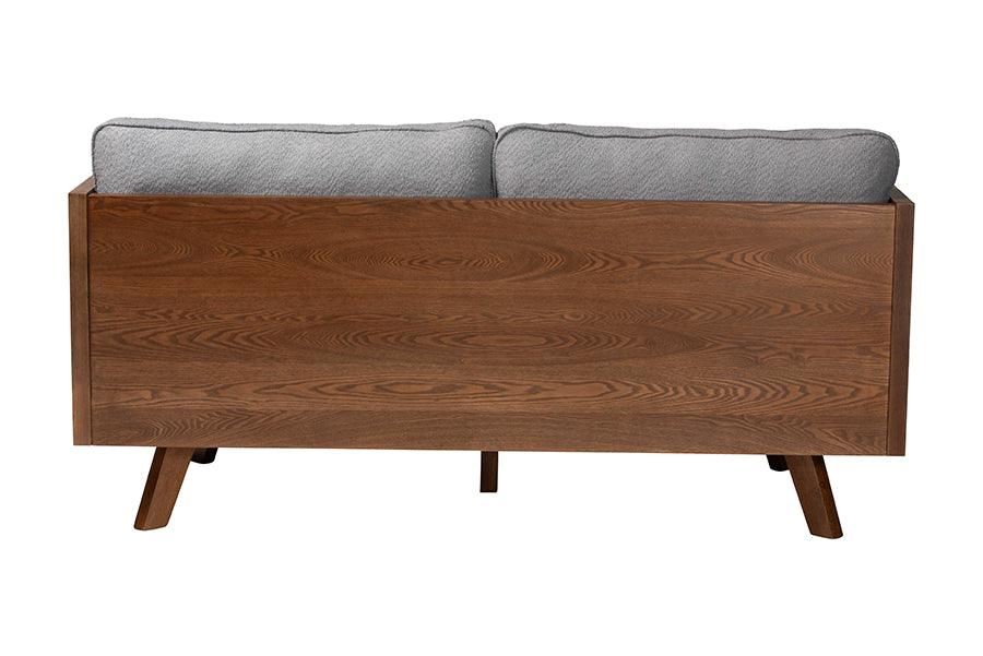 Baxton Studio Uriel Mid-Century Modern Grey Boucle Fabric Sofa FredCo