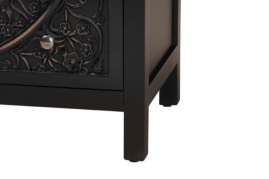 Baxton Studio Yelena Classic and Traditional Black Finished Wood 3-Drawer Storage Cabinet FredCo