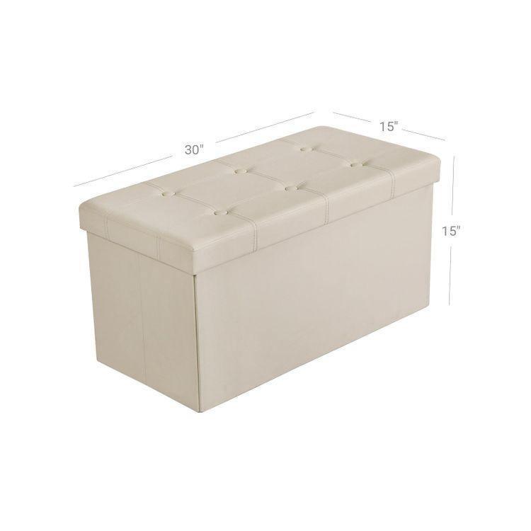 Beige Faux Leather Ottoman FredCo
