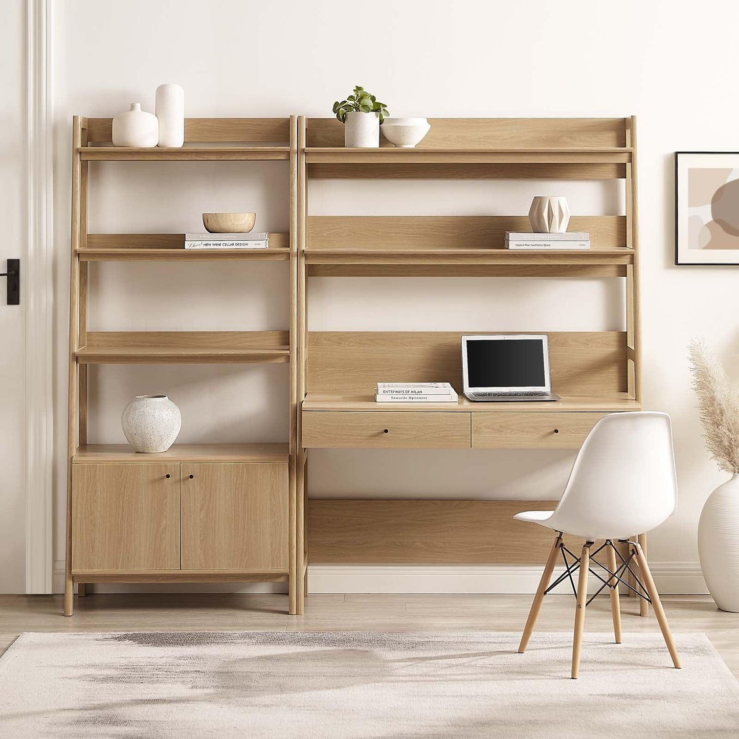 Bixby 2-Piece Wood Office Desk and Bookshelf, EEI-6112 FredCo