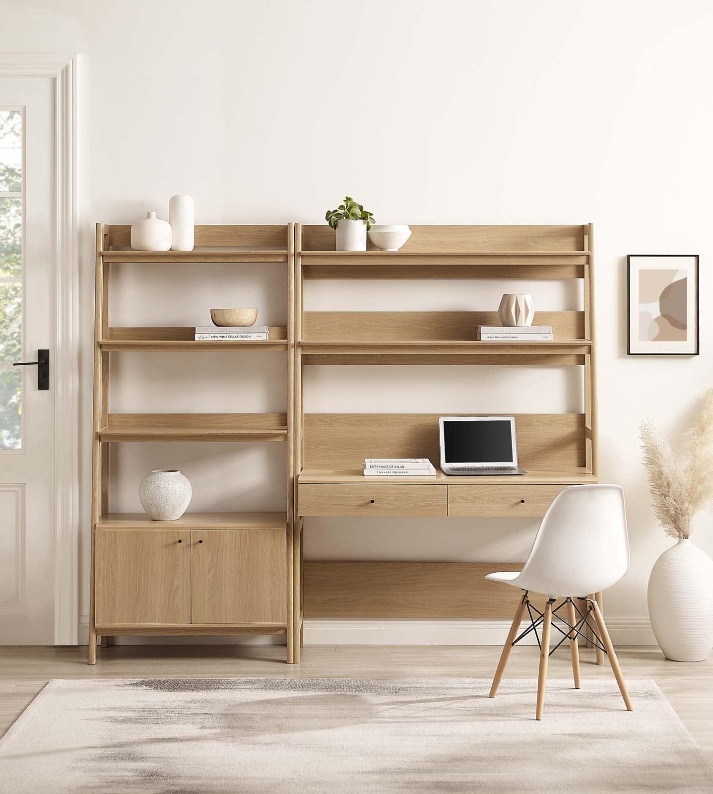 Bixby 2-Piece Wood Office Desk and Bookshelf, EEI-6112 FredCo