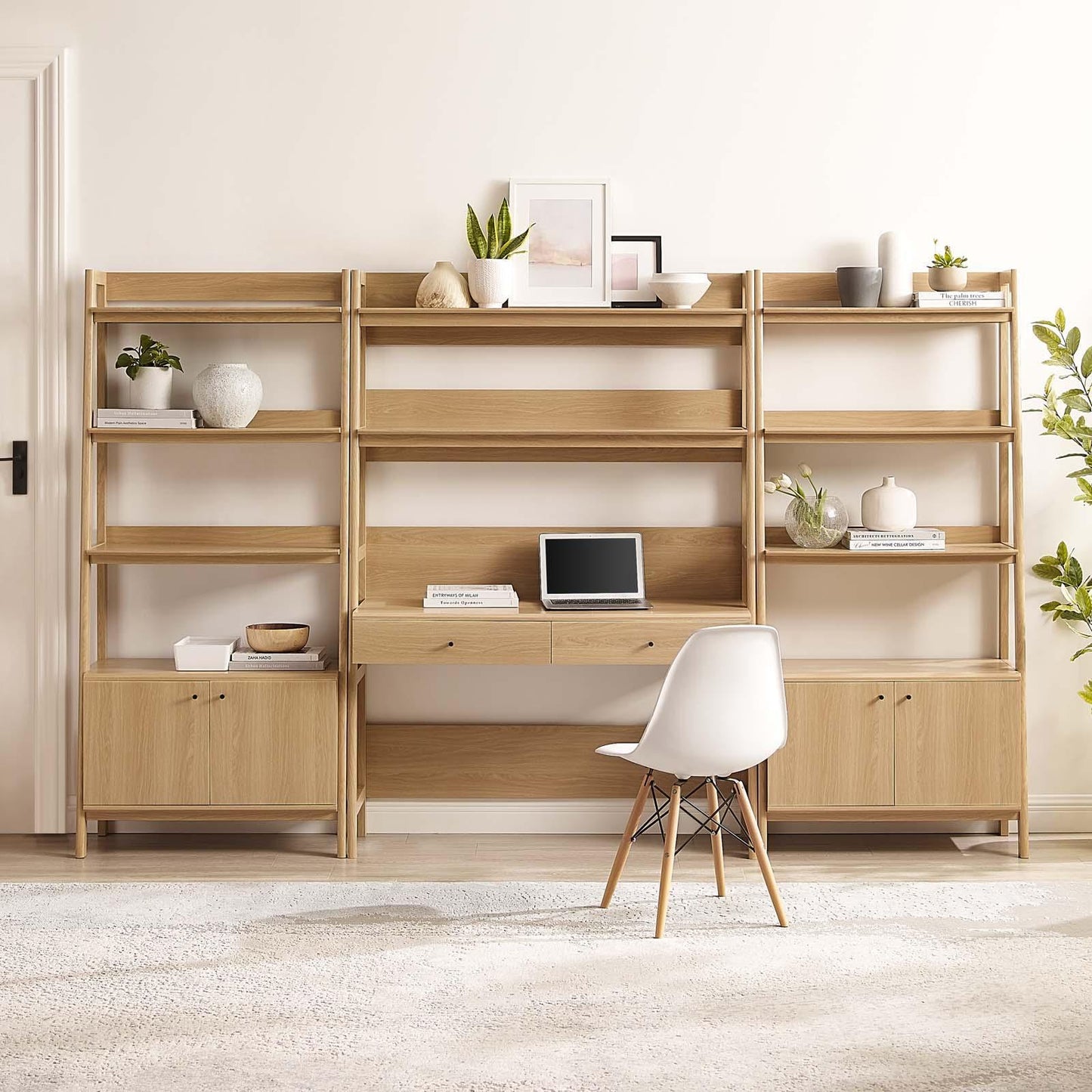 Bixby 3-Piece Wood Office Desk and Bookshelf, EEI-6115 FredCo