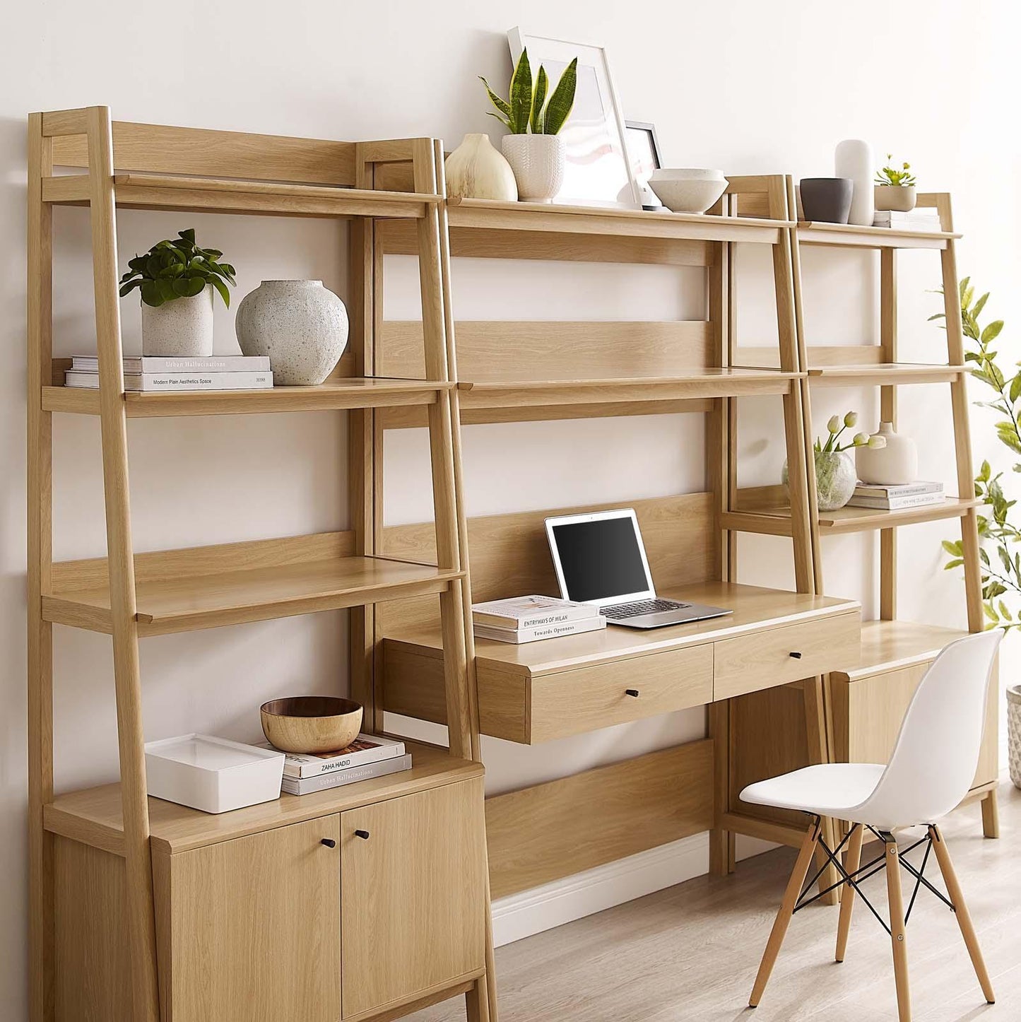 Bixby 3-Piece Wood Office Desk and Bookshelf, EEI-6115 FredCo