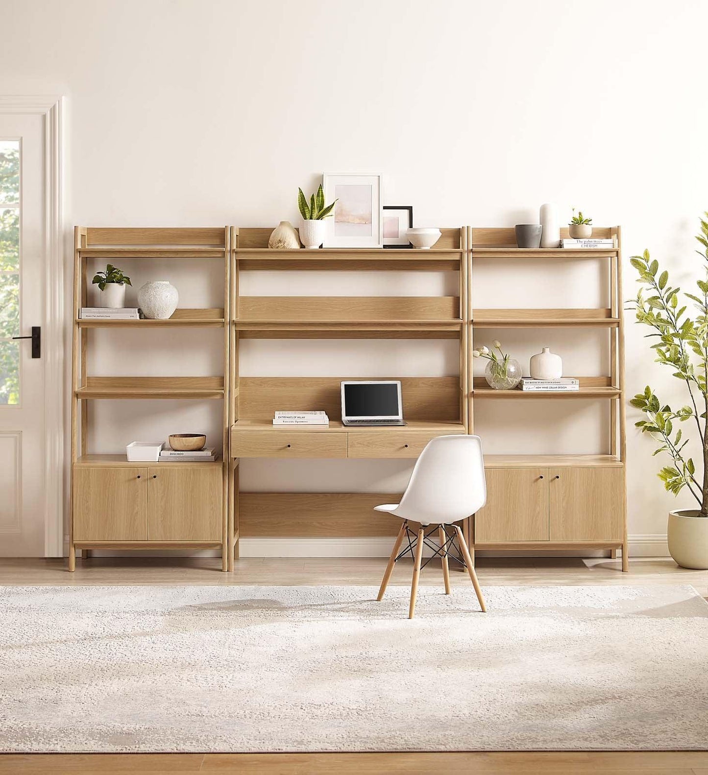 Bixby 3-Piece Wood Office Desk and Bookshelf, EEI-6115 FredCo