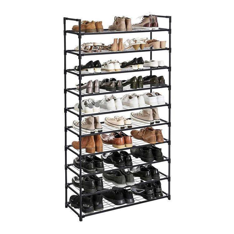 Black 10 Tiers Shoe Rack FredCo
