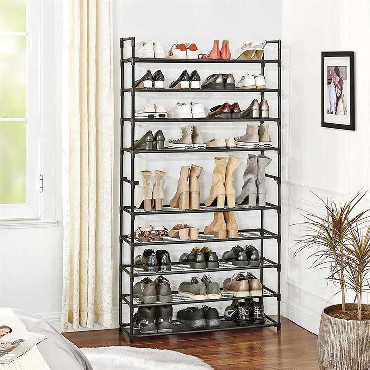 Black 10 Tiers Shoe Rack FredCo