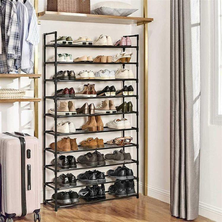 Black 10 Tiers Shoe Rack FredCo