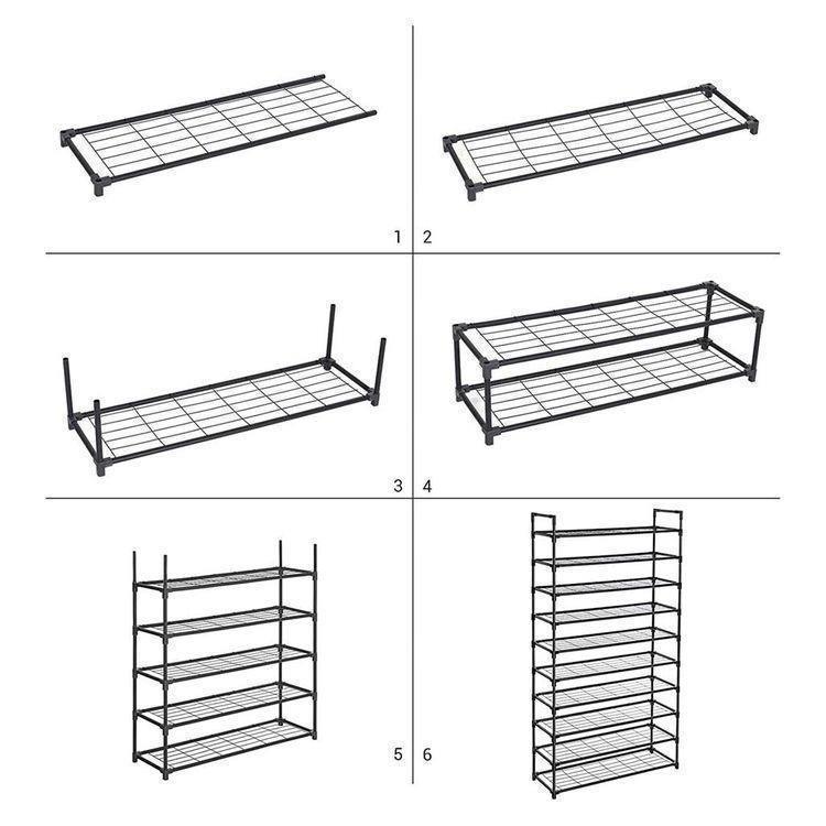 Black 10 Tiers Shoe Rack FredCo