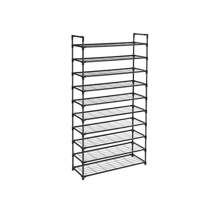 Black 10 Tiers Shoe Rack FredCo