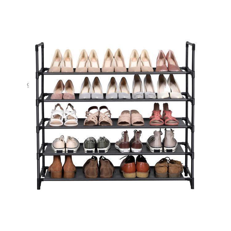 Black Fabric Shoe Rack FredCo