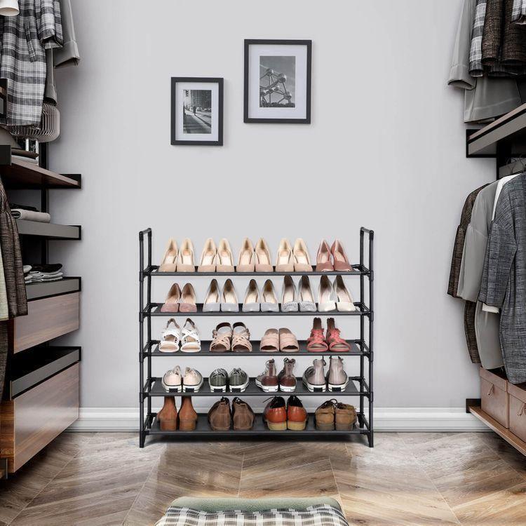 Black Fabric Shoe Rack FredCo