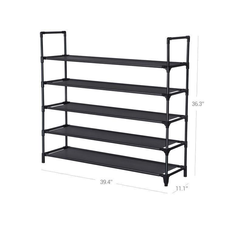 Black Fabric Shoe Rack FredCo