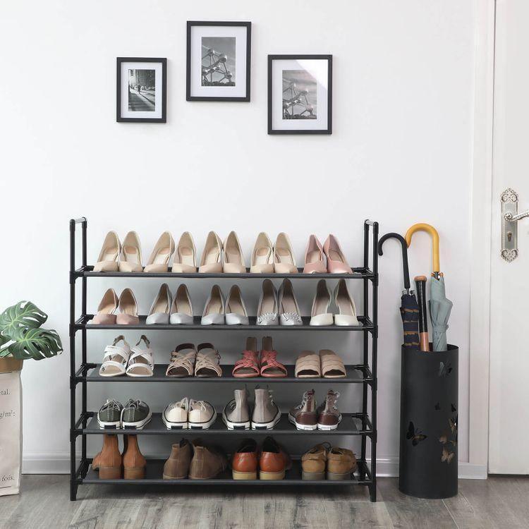 Black Fabric Shoe Rack FredCo