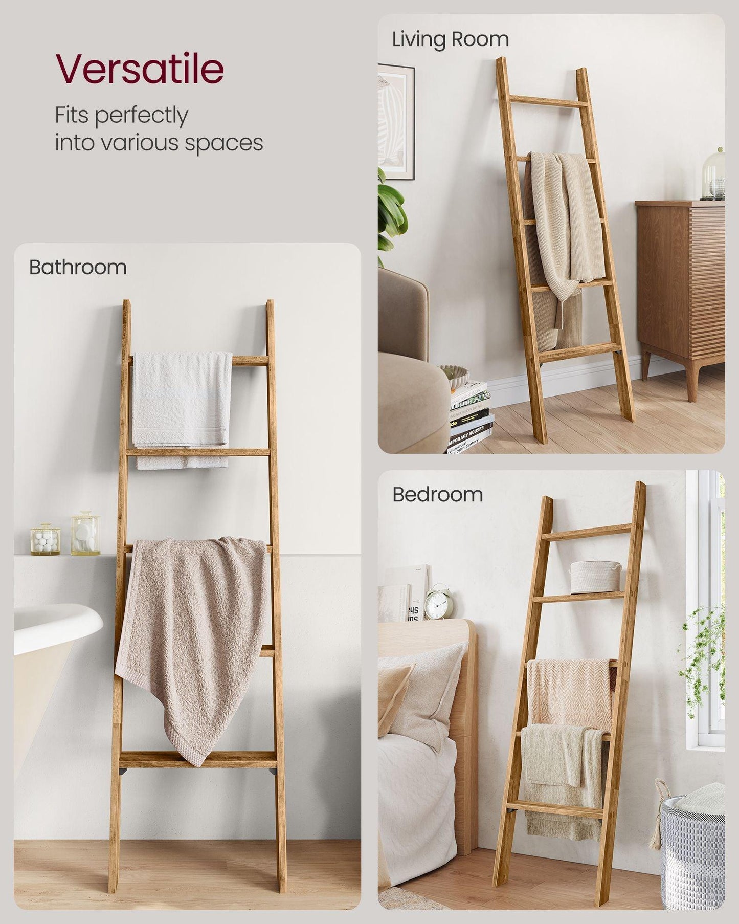 Blanket Ladder Decorative Farmhouse for The Living Room FredCo