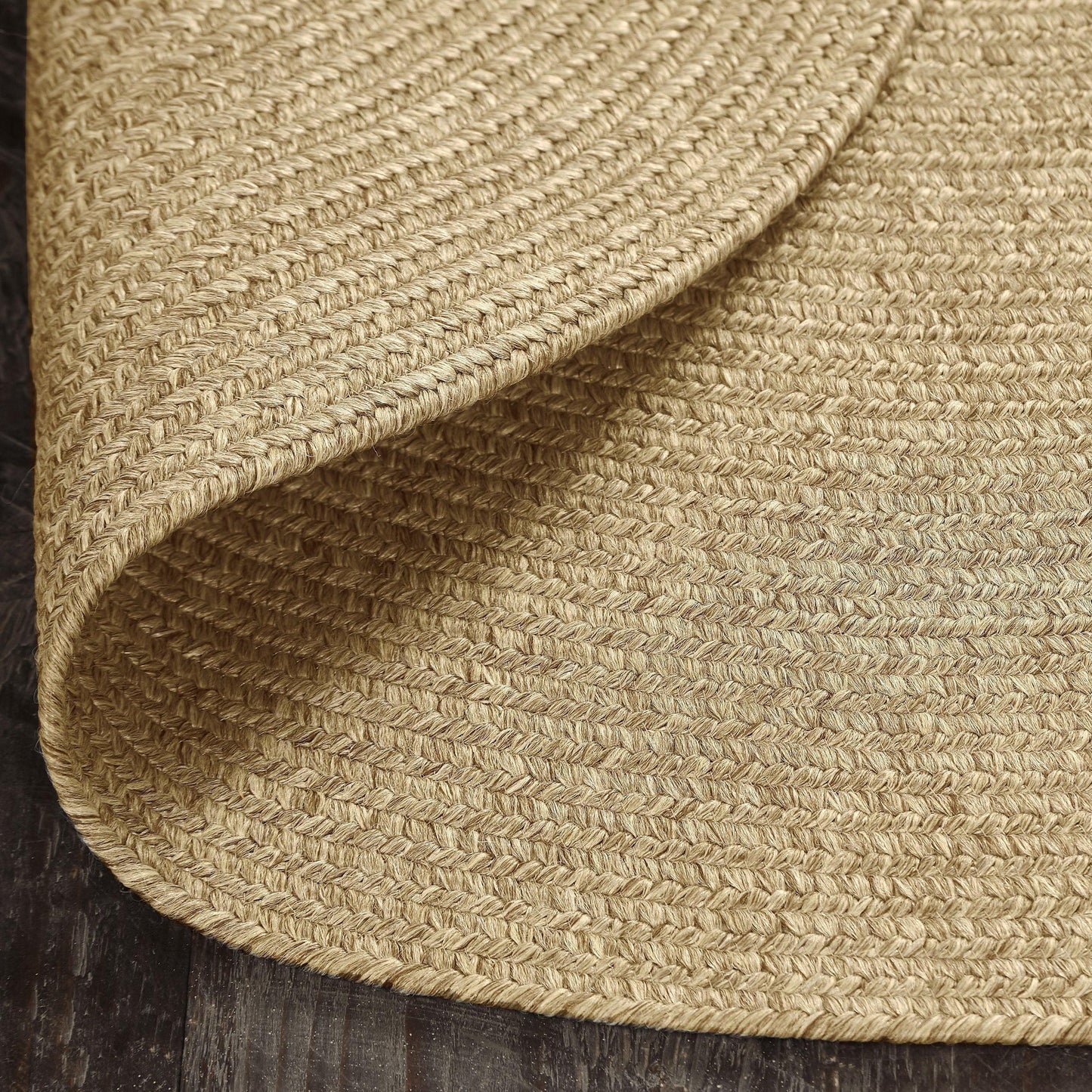 Braided Outdoor Reversible Solid Oval/Round Rug FredCo