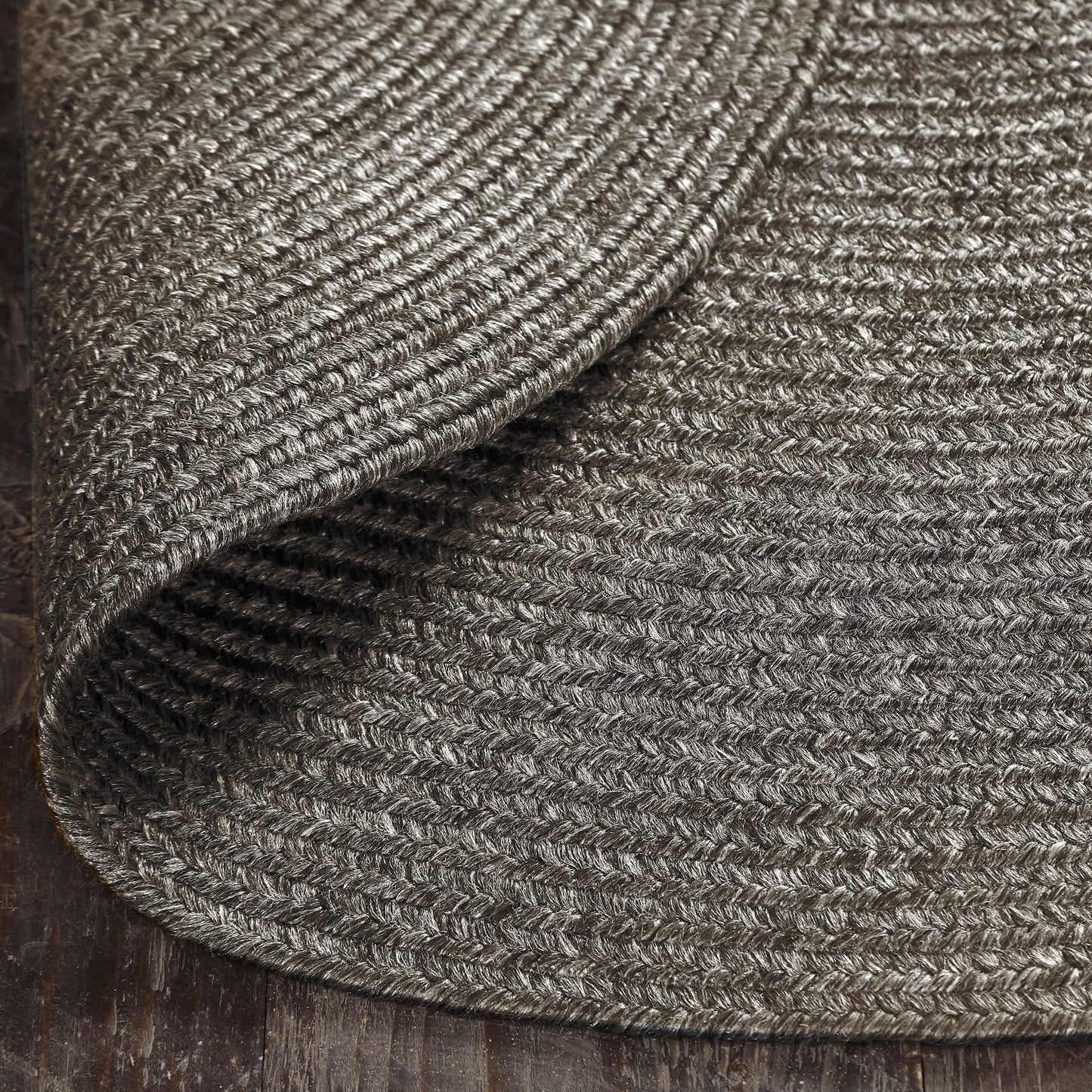 Braided Outdoor Reversible Solid Oval/Round Rug FredCo