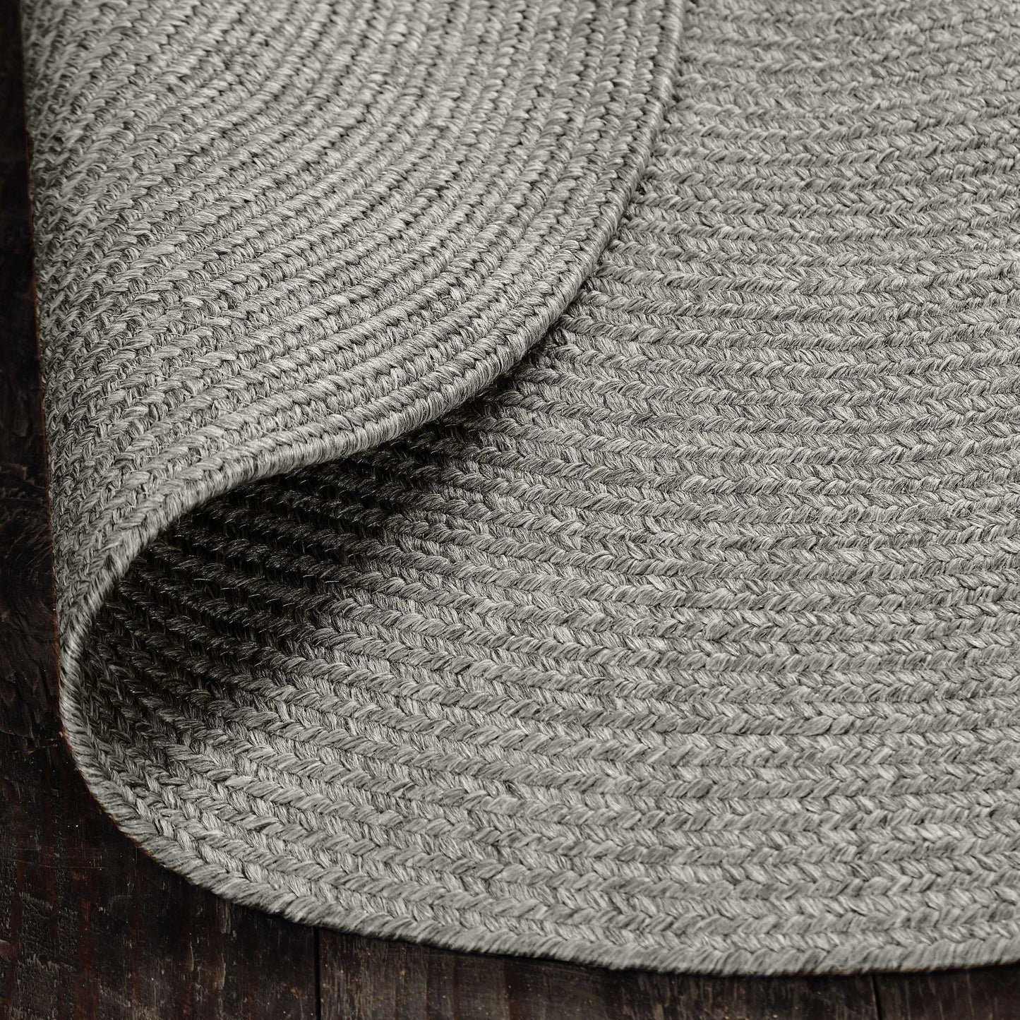 Braided Outdoor Reversible Solid Oval/Round Rug FredCo