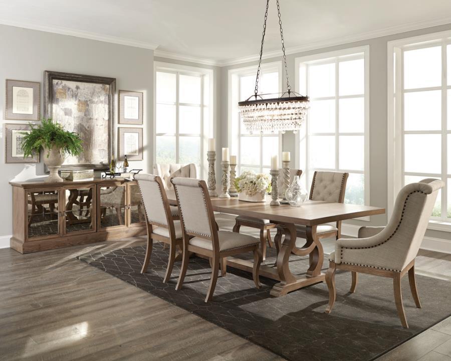 Brockway Rectangular Trestle Dining Set 110291-S5 Coaster FredCo