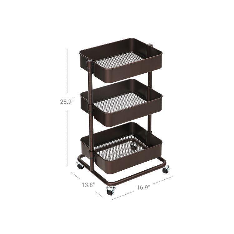 Bronze Metal Rolling Cart 29 inch FredCo
