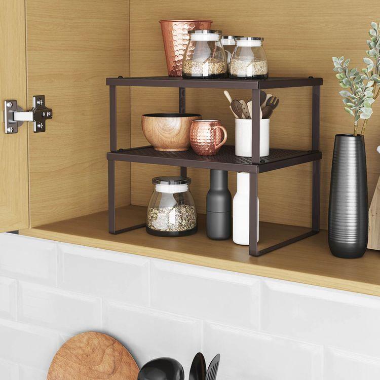 Brown Cabinet Shelf Organizer FredCo
