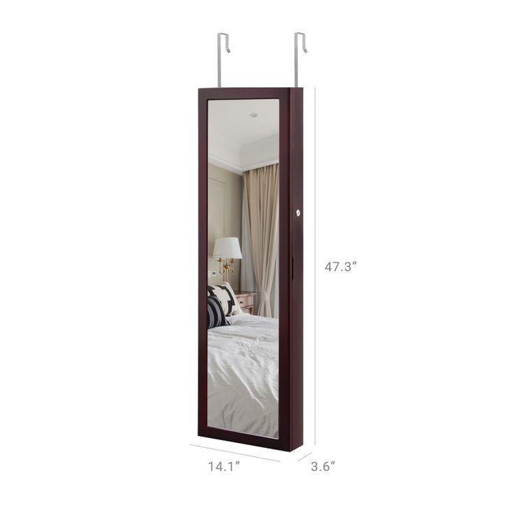 Brown Hanging Jewelry Armoire FredCo