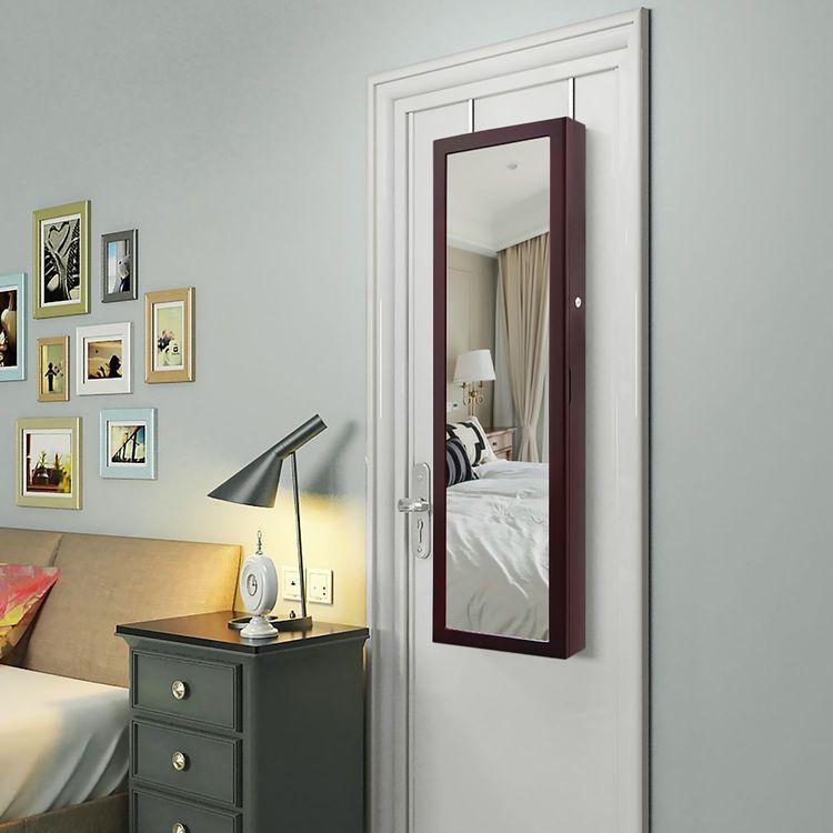 Brown Hanging Jewelry Armoire FredCo