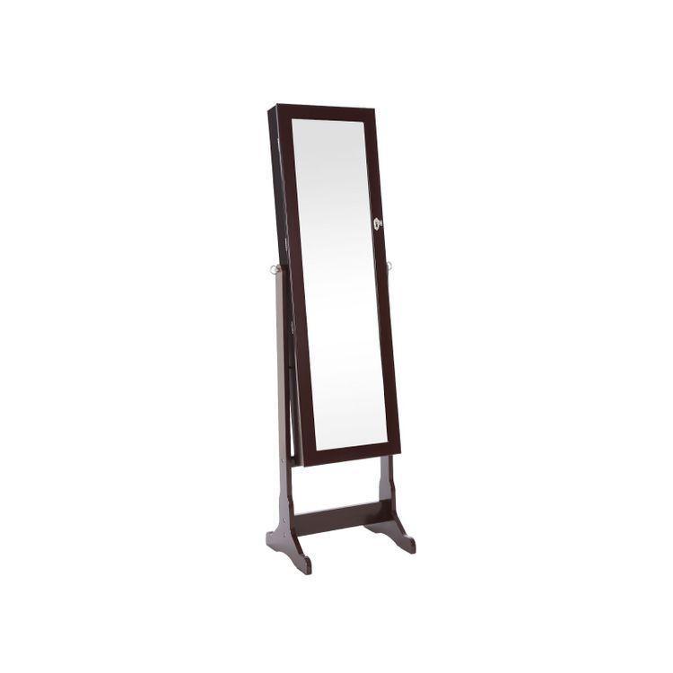 Brown Standing Jewelry Armoire FredCo