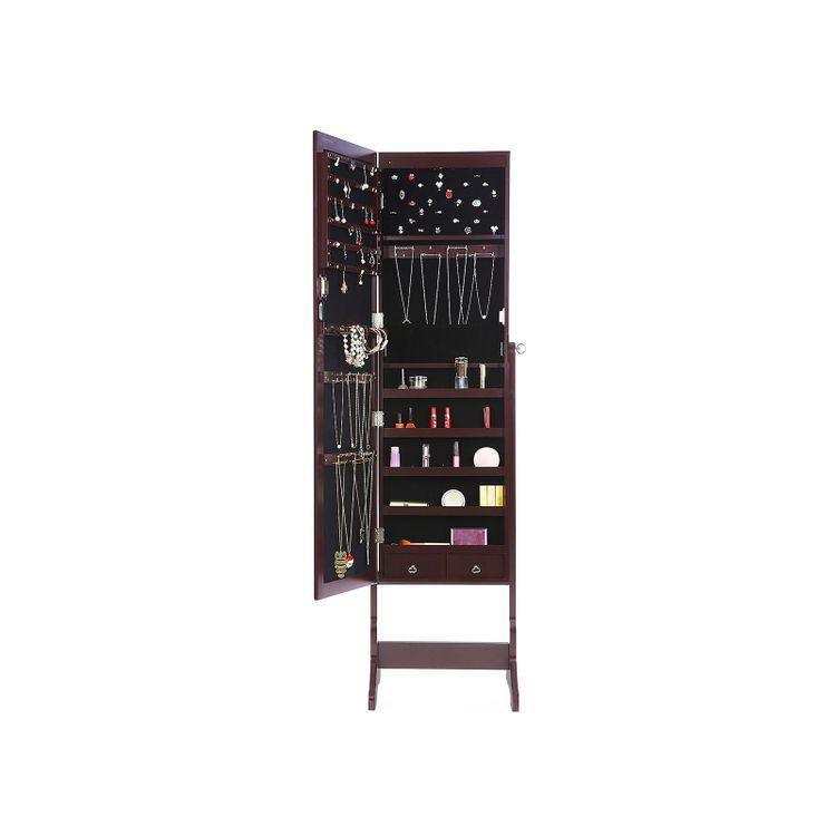 Brown Standing Jewelry Armoire FredCo
