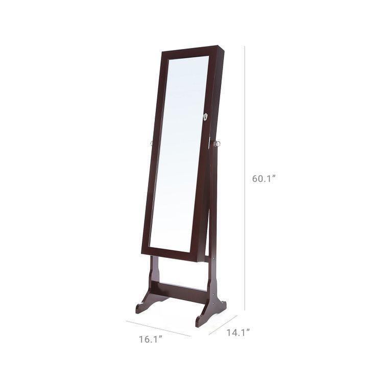 Brown Standing Jewelry Armoire FredCo