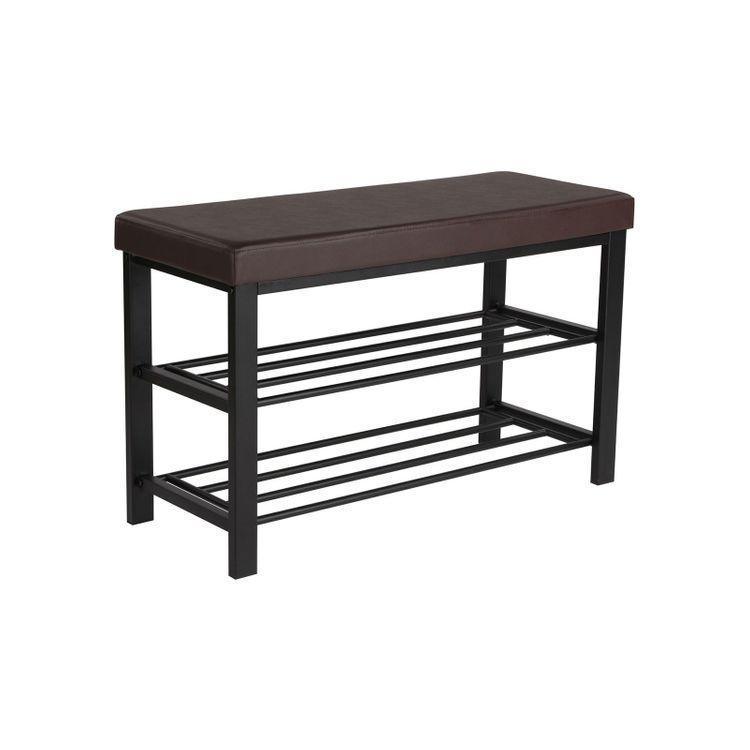 Brown Storage Shoe Bench FredCo
