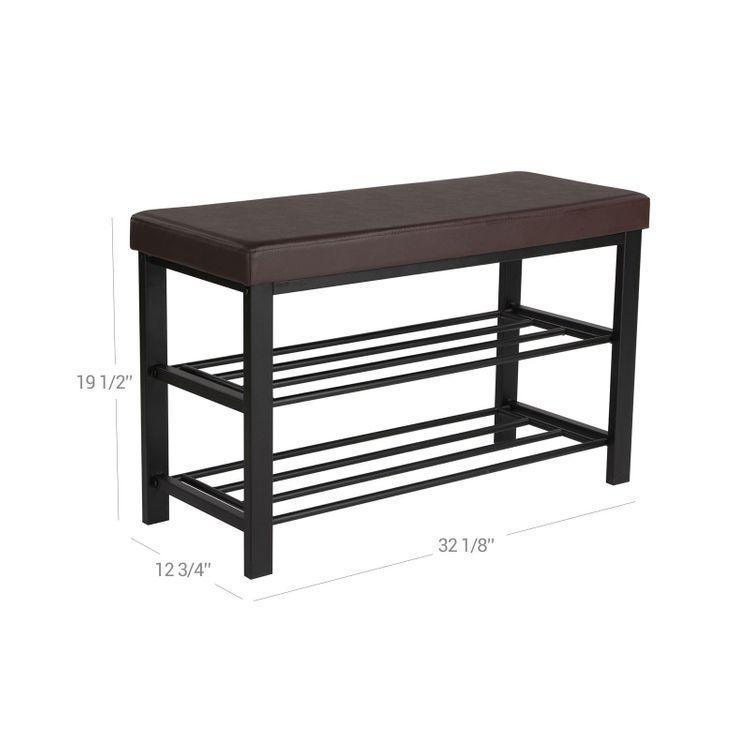 Brown Storage Shoe Bench FredCo