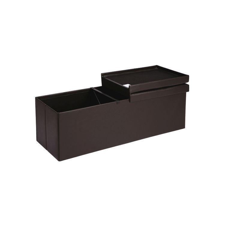 Brown Tufted Storage Ottoman FredCo